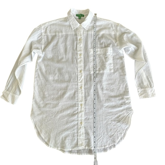 NEW J. CREW Button-up cotton voile shirt in white Semi Sheer Cover Up Size XXS - Picture 7 of 8